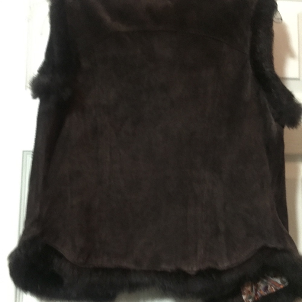 Suede With Fur Trimming Vest View 3